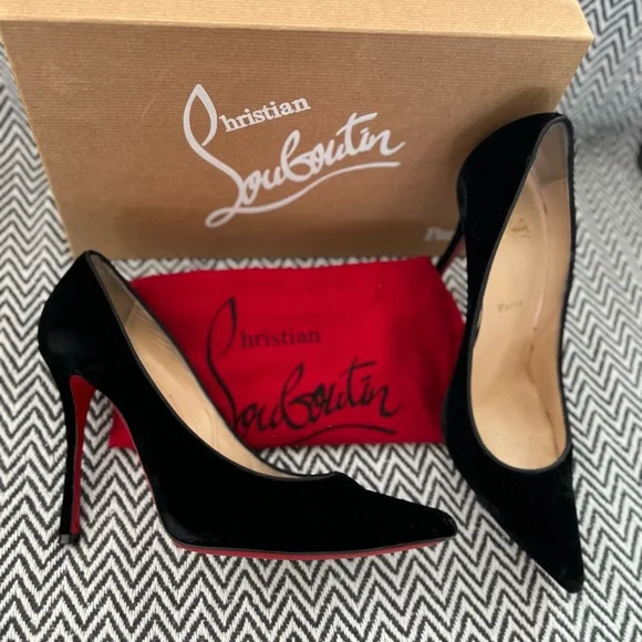 Velvet Black Louboutin Heels - Picture 5 of 5